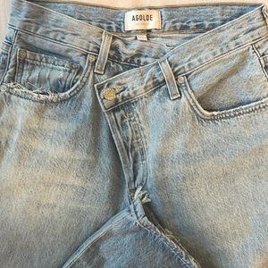 Agolde “Criss Cross Upsized Jean” in color “Suburbia”